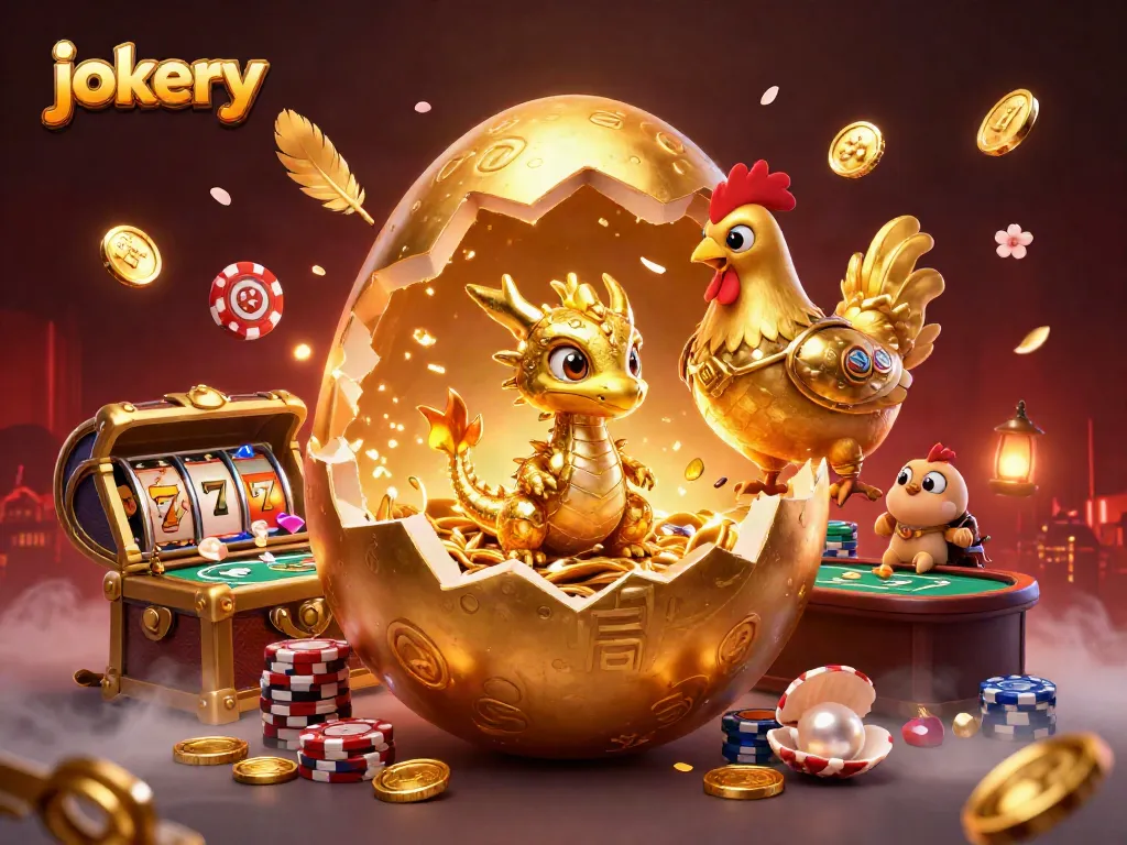 Experience thrilling wins at jokery with vibrant casino elements and a captivating dragon scene.