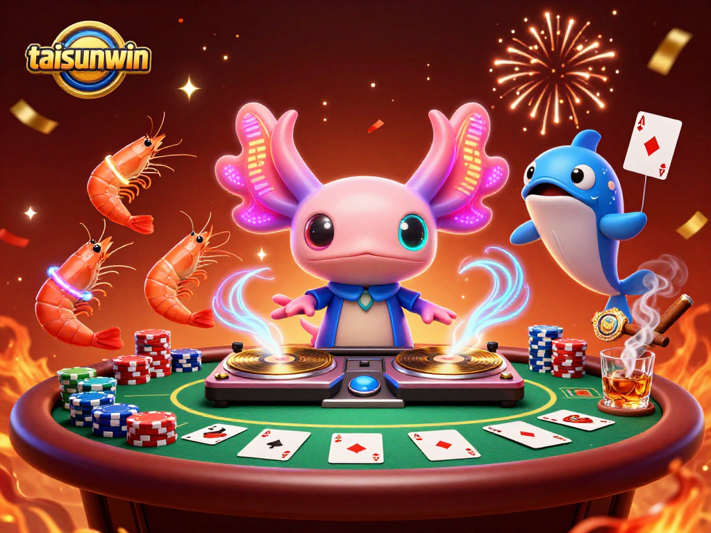 Experience the exhilarating taisunwin atmosphere with a vibrant 3D casino illustration.