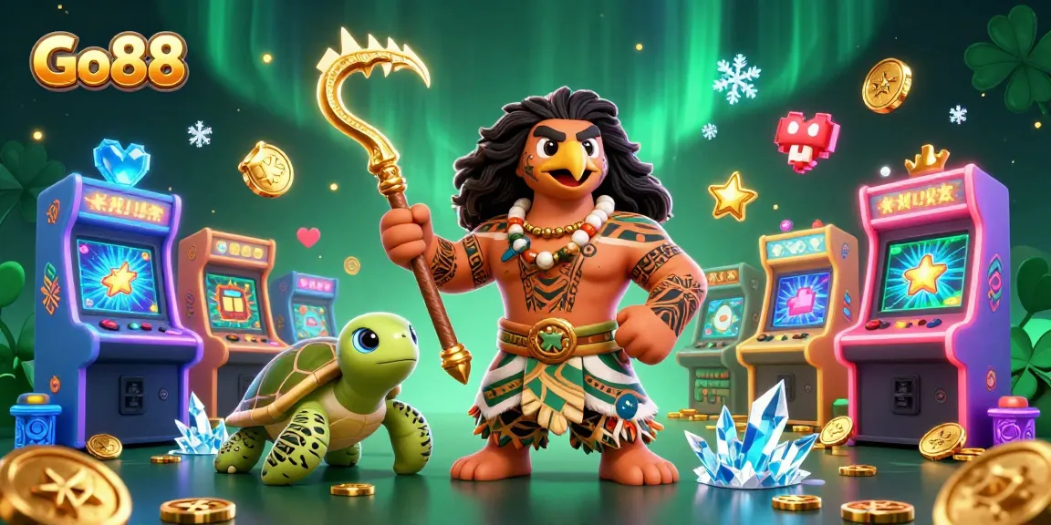Engage in thrilling gaming action at Go88 with vibrant 3D casino characters and dynamic game elements.