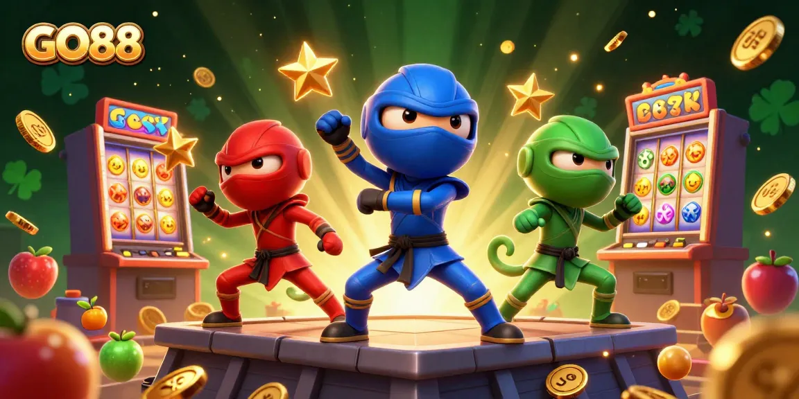 Engage with GO88's vibrant slot games featuring winning chameleon ninjas and dynamic symbols.